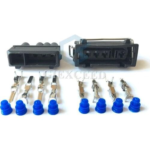 2 Sets 4 Pin 357 972 754 J / 357 972 964 K Auto Oxygen Sensor Plug Automotive Socket Connector 357972754J 357972964K For VW