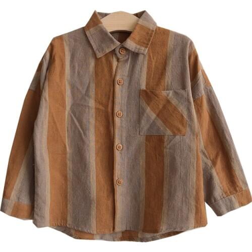 2020 Baby Girl boy Fashion Cotton Check stripe shirt blouse Clothes Children kids Good quality comfortable clothes Clothing