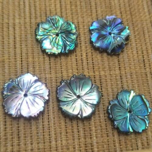 300pcs/lot 15mm Natural abalone flower shell for DIY Hairpin and Brooch Jewelry