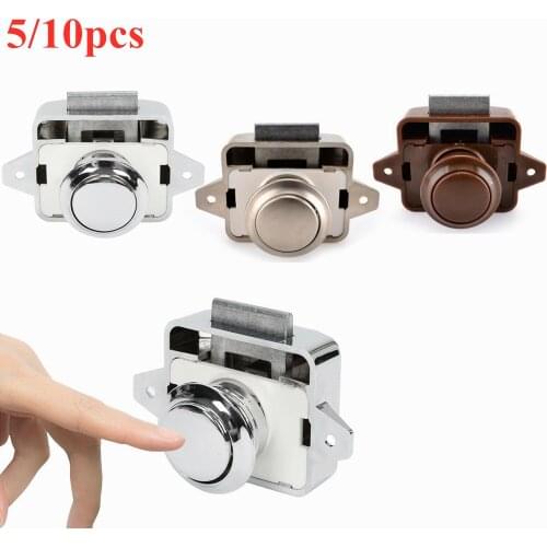 5/10pcs Camper Car Push Lock RV Caravan Boat Drawer Latch Button Locks For Furniture Hardware home supplies Lock