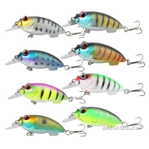 Lot 8Pcs Kinds of Fly Fishing Lures Wobbler Crankbait Assorted Fish Hook Minnow Isca Artificial Baits Tackle 10.5g/70mm
