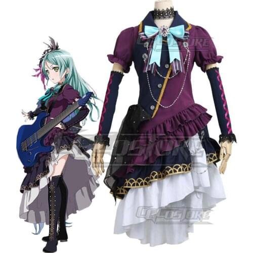 Bang Dream! Hikawa Sayo Cosplay Costume Anime Purple Dresses Christmas Halloween Free shipping CG167