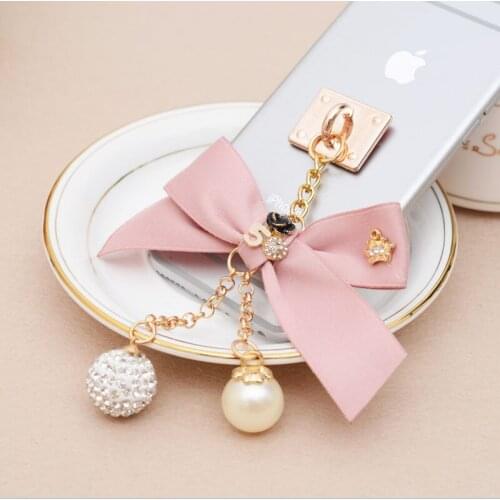 Bowknot Keychain Bag Pendant Car Ornaments Charm For Women Key Chain Buckle Key Ring Porte Clef EH648