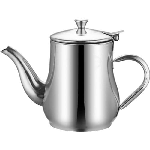Stainless Steel Teapot with Filter Kitchen Oil Filter Pot Liquid Seasoning Container Coffee Holder Tea Kettle Kitchen Accessorie