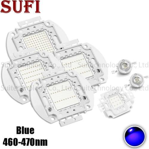 High Power LED COB Lamp SMD Bulbs Chip 1W 3W 5W 10W 20W 30W 50W 100W Blue 460-470nm For Stage Light Outdoor Wall Floodlight