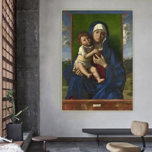 Citon Giovanni Bellini《The Virgin and Child》Canvas Art Oil Painting Artwork Poster Picture Wall Background Decor Home Decoration