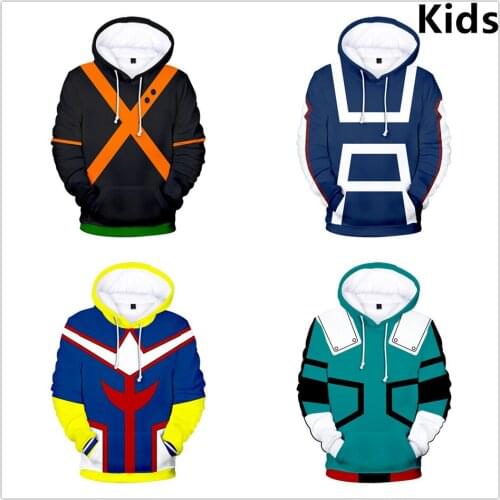 2021 Childrens Clothes 3 To 14 My Hero Academia 3d Print Boys Girls Hoodie bakugo katsuki Cartoon Sweatshirt Children Clothes