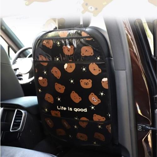 Children Cartoon Car Seat Back Protector Cover Kids Baby Anti-Kick Pad Multi-Function Cute Organizer Storage Bag Covers