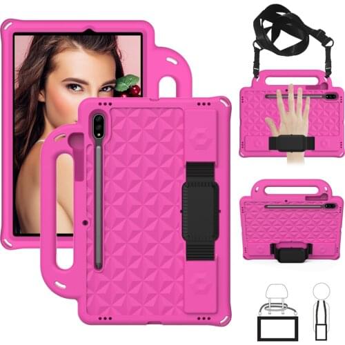 For Kids Case with Strap Case for Samsung Galaxy Tab S7 11 Inch 2020 SM-T870 T875 Shock Proof EVA Full Body Stand Tablet Cover