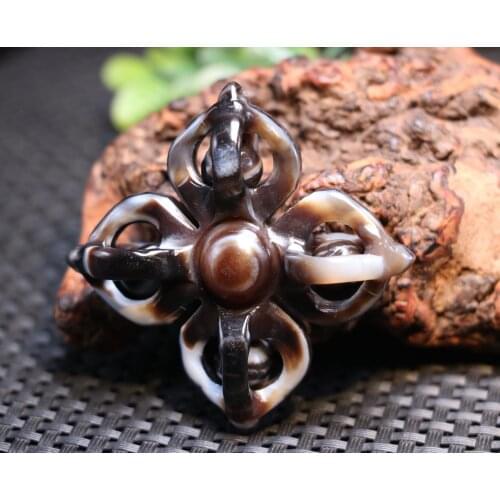 Energy Tibetan Onyx 4 Wands Faqi Vajra Dorje Heaven Eye Pendant Amulet Carving A LKbrother Saurces Top Quality UPD1215