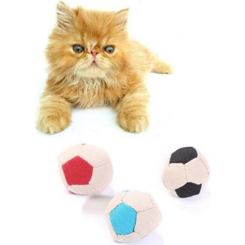 Pet Cat Toy Catnip Balls Toy Plush Kitten Toys Black White Teeth Grinding Chewing New Pets Toys Two-Tone Canvas Football Chewing