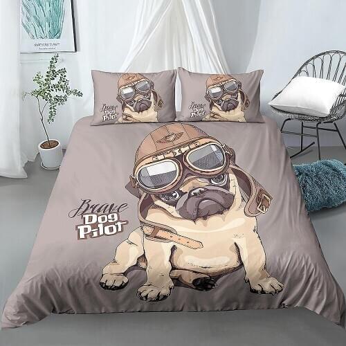 Dog Printing Bedding Set Duvet Cover Set Bed Linens Bedclothes Home Textile Twin Full Queen King Size Nordic Bed Cover For Home