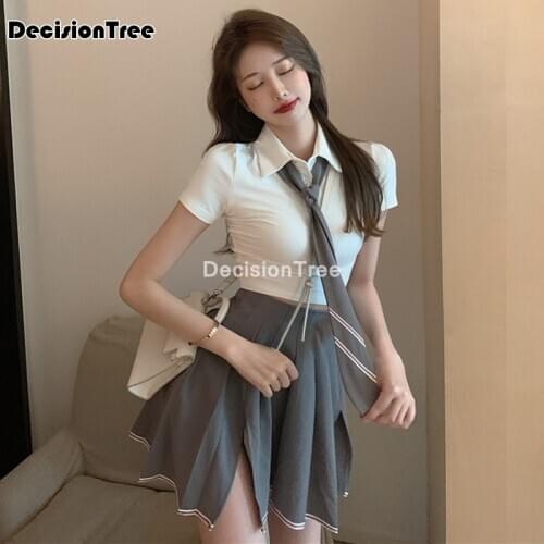 2021 japan korean school uniforms sexy cute women girl sailor suit jk student clothing sets tops+skirts japanese cosplay uniform
