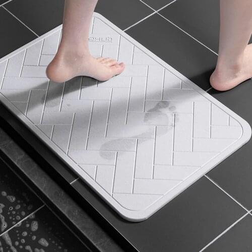Square Diatom Floor Mat Bathroom Super Absorbent Non Slip Washable Floor Mat Reusable Bath Mat Quick Dry Floor Cushion