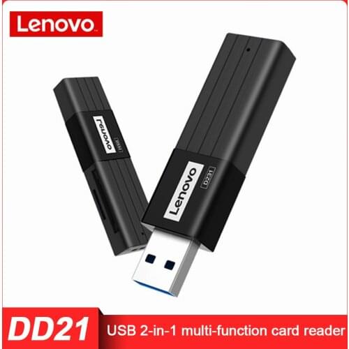 New Lenovo D221 2in1 USB 3.0/2.0 Memory Card Reader Dual Slot Micro Card Digital Adapter 5Gbps High Speed Dual Slot Card Reader