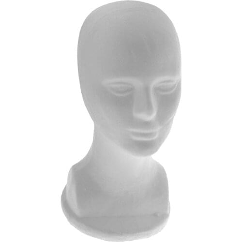 Male Polystyrene Styrofoam Model Head Mannequin Stand for Wig Hair Hat Glasses Display