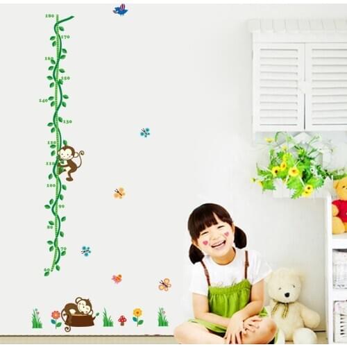 Monkey Stickers Nursery Cartoon Wall Decals for Kids Room Home Decorations Animal Wall Art 25x70cm CP0581