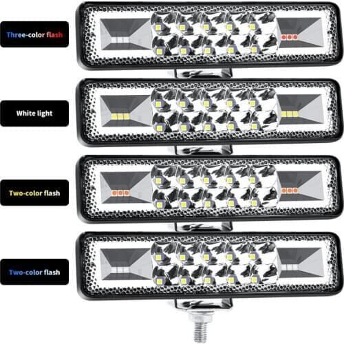 New 1-shaped Work Light 48W Two-color Explosion Flash Light Bar LED Work Light Off-road Light Work Light Accessories