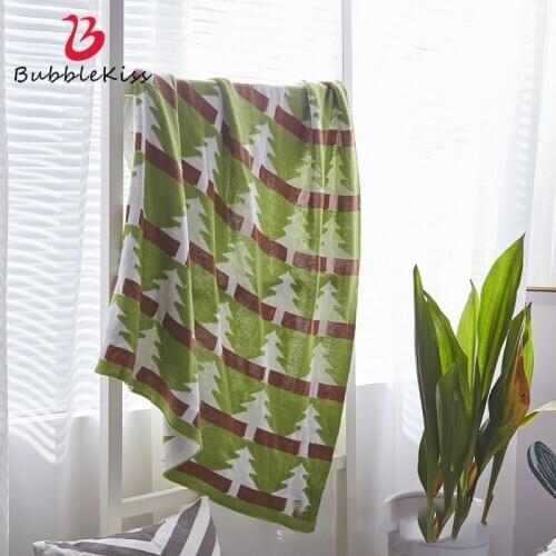 Bubble Kiss Christmas Tree Pattern Blanket Modern Home Sofa Throw Blanket Office Siesta Wearable Blanket Travel Portable Blanket