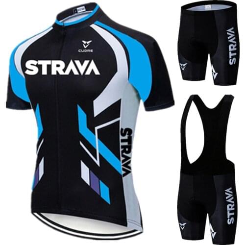 2021 STRAVA Cycling Clothing Mens Summer Mountain Bike Clothing Racing Bicycle Uniform Outdoor Males Cycling Jersey