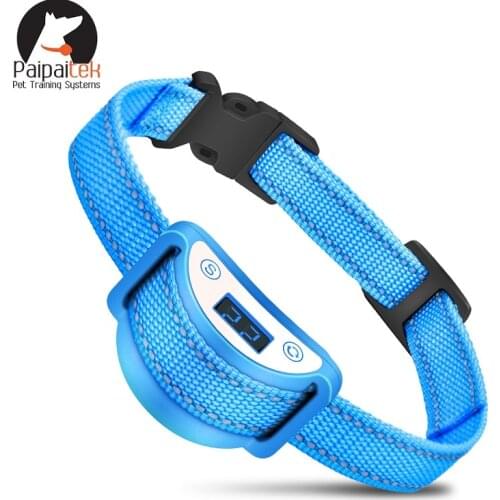 Paipaitek Shock Collar for Cats, Automatic Cat Barking Collar Cat Collars, Sound Vibration and Shock Waterproof and Rechargeable