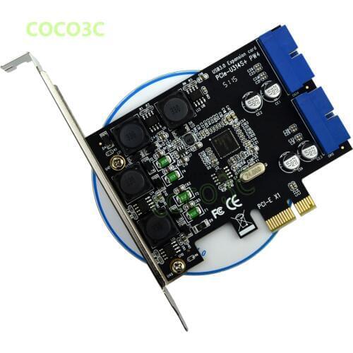 PCI Express 2 Port 19Pin USB 3.0 Card PCI-e to Internal 20Pin Male Ports Adapter Super Speed 5Gb/s NEC D720201