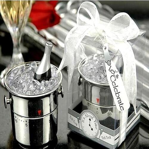 Champagne Ice Bucket Kitchen Timers For Bridal Shower Wedding Birthday Favor Cooking Tools 60 minutes Timer SN3406