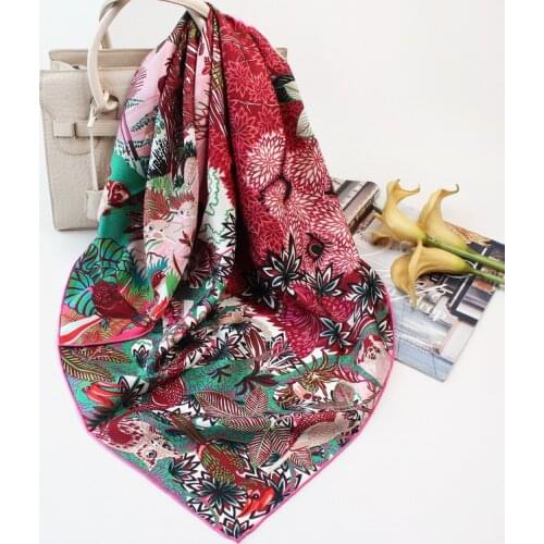 90cm Twill Silk Women Scarf Spring Outdoor Use Wraps 14Momme Thick Neck Bandana Pashmina Lady Wrap