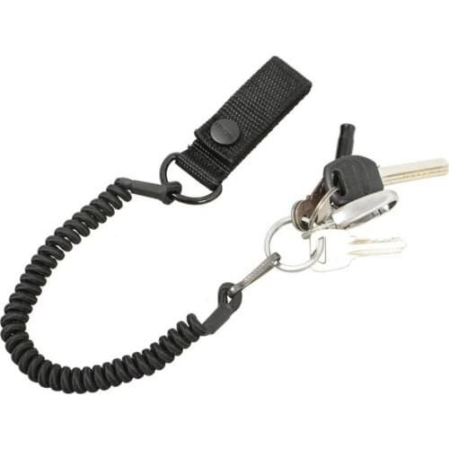Anti-lost Lanyard Telescopic Elastic Tactical Safety Spring Lanyards Rope Gun Sling Military For Key Ring Chain Hunting Gun Rope