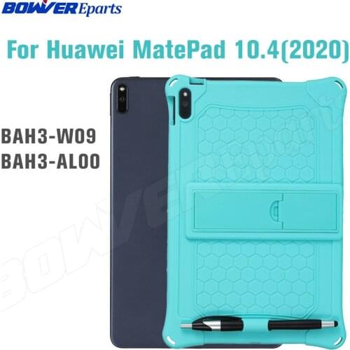 Silicone Stand Cover New 2020 For Huawei Matepad 10.4 Inch BAH3-W09 Tablet Drop Resistance Soft Protective Case with Free Pen