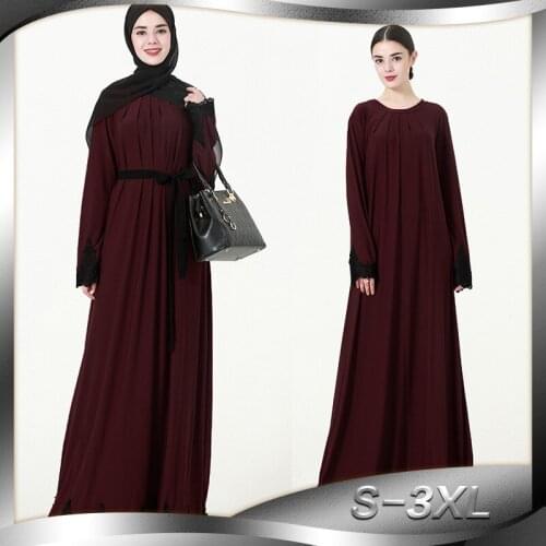 Solemn Calm Abaya Elegant Abayas Islamic Long Sleeve Embroidered Front Ruched Fashion Muslim Dubai Hot Sale Dress Turkey Outfit