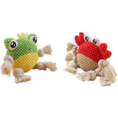 Fun Pet Toy Frog Shape Corduroy Chew Toy For Dogs Puppy Squeaker Squeaky Plush Bone Molar Dog Toy Pet Training Dog Accessories
