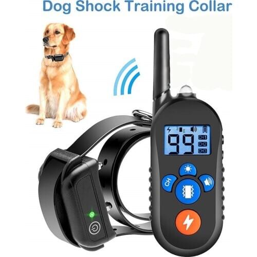 Waterproof Rechargeable LCD Display Dog Bark-stop Collar Electric Pet Dog Training Collar With Remote Control Bark Deterrents
