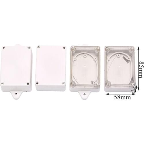 Waterproof Plastic Enclosure Case Clear 4 Styles Electronic Instrument Project Cover Box Transparent/ White 85x58x33mm