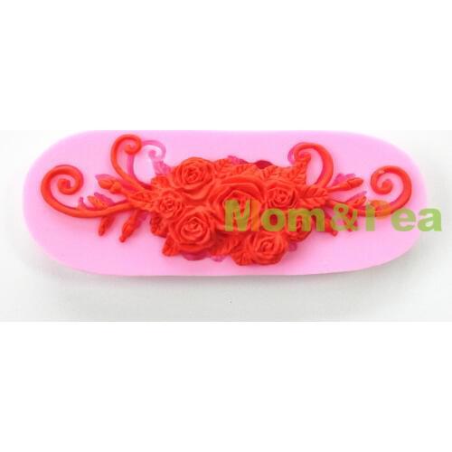 Mom&Pea 0699 Free Shipping Flowers & Leaves Shaped Silicone Mold Cake Decoration Fondant Cake 3D Mold