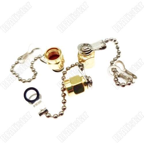 10 Pieces Protective Cover Dust Cap For SMA Female Cable Connector With Chain Without Center Pin