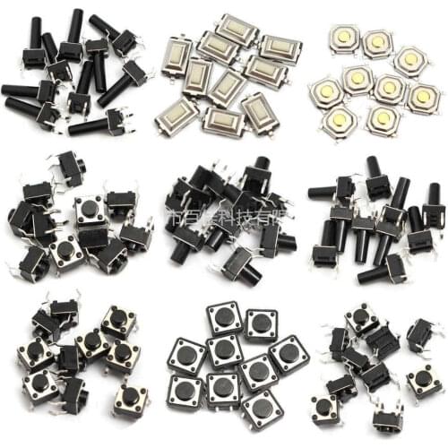 140pcs/lot 14types Momentary Tact Tactile Push Button Switch SMD Assortment Kit Set