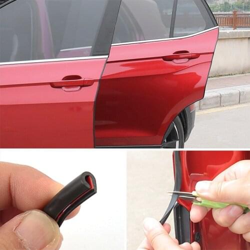 2@# Rubber Edge Protective Strips Side Doors Moldings Adhesive Scratch Protector Vehicle for Auto 5M/8M/10M Car SUV Door Trips