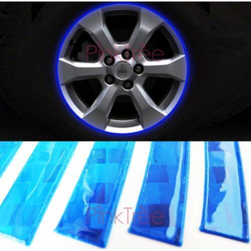 2 Sets Water Proof Wheel Hub Rim Reflective Strips for Toyota Nissan Mazda Mitsubishi Audi VW Hyundai Peugeot Ford Car Accessory