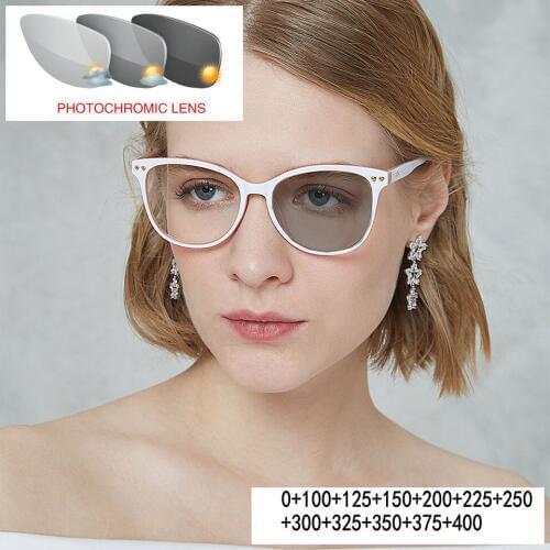 2018 Photochromic multifocal reading glasses look far near bifocal lens computer reader women fashion reading glasses FML