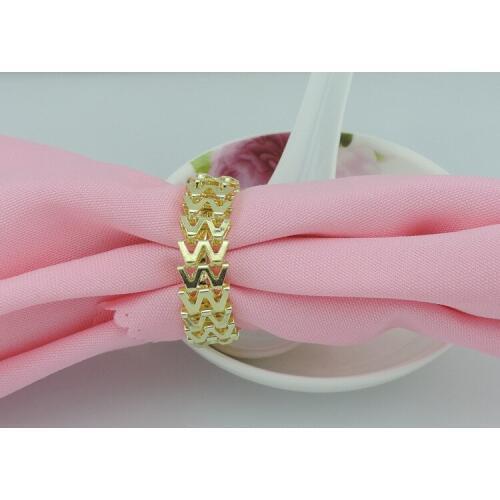 4pcs/lotLetter W gold and silver napkin ring gold plated silver towel ring towel ring seat Hotel wedding table Decoration items
