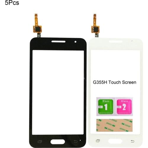 5Pcs G355H Phone Screen For Samsung Galaxy Core 2 G355H Touch Screen Digitizer Front Glass Panel Sensor Assembly Parts