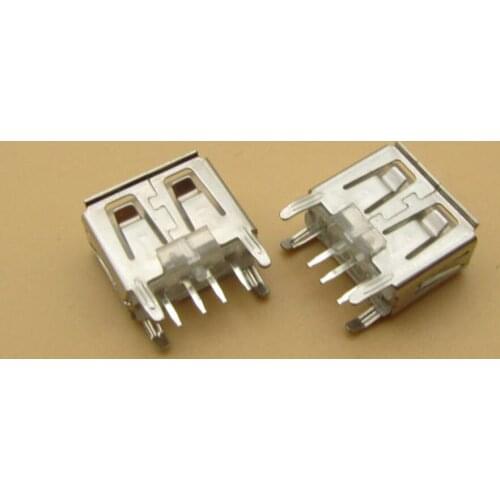 500pcs laptop motherboard micro 2.0 USB 4pin 4 pin DC white A Type Flat Angle 180 Degree Female PCB Connector Socket Jack Plug