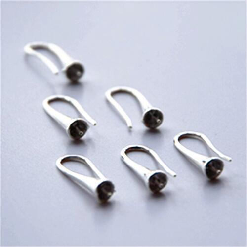 Free 10PCS Wholesale Lot Findings Bright 925 Sterling Silver Earring Bail Trumpet Hook Ear Wires For Swa Crystal FY-06