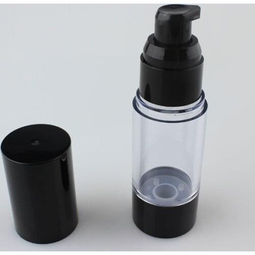 50PCS black 30 ml airless pump bottle , black 30ml airless bottles,plastic airless bottle 30ml, round 30ml pp airless bottle