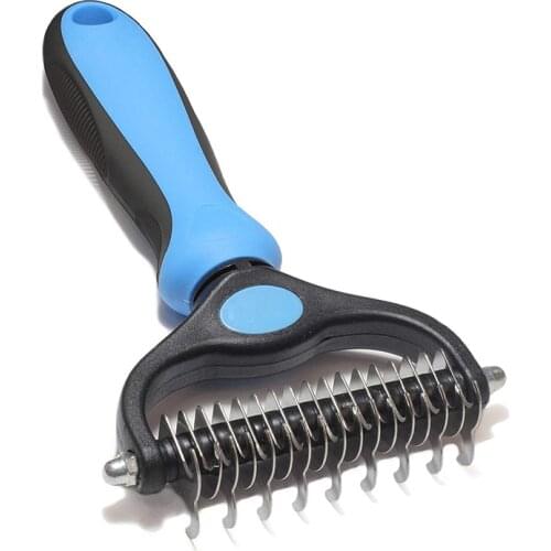 2 Sided Professional Grooming Rake with Pet Dog Dematting Comb Dogs Cats Detangler Fur Trimming For matted Long Hair Curly Pet
