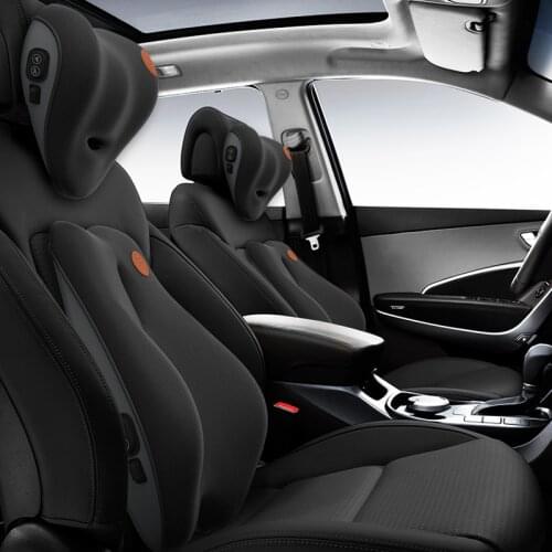 Car Waist Seat Back Cushion Car Pillow Set Seat Headrest Neck Rest Cushion Office Chair Home Electric Massage Lumbar Support