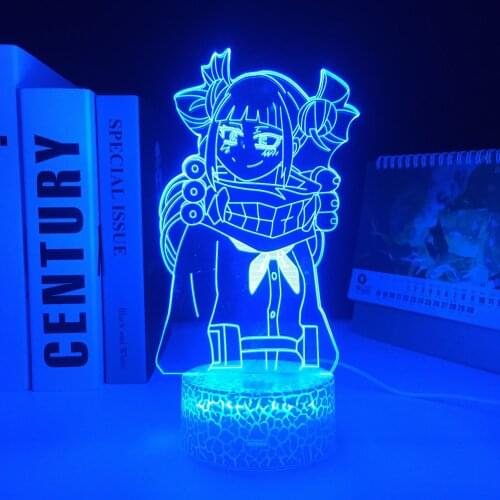 Himiko Toga 3D LED Night Light for Child Bedroom Decor Nightlight Manga Gift Acrylic Table Lamp My Hero Academia Anime Dropship