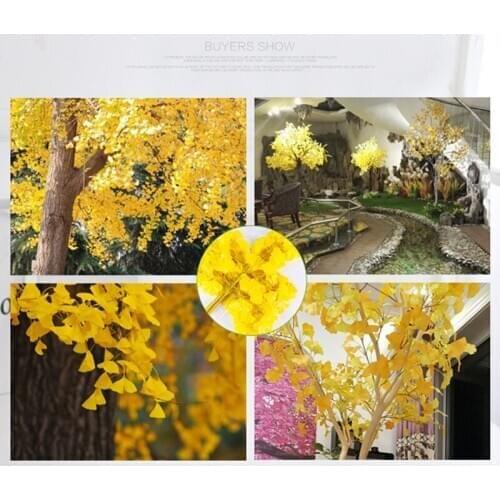 12pcs 60cm Ginkgo Biloba Leaf Five Branches Maidenhair Trees Leaves Artificial Tree Silk Branch Stem Wedding Garden Decoration