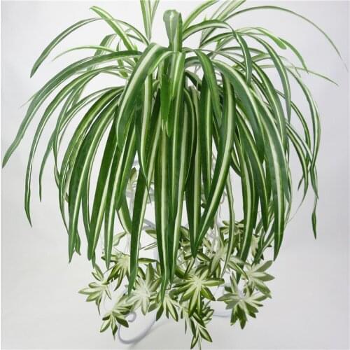 Artificial Plants Flowers Silk Green Wall Mount Simulation Rattan Chlorophytum Home Living Room Decor Withstand Severe Storms